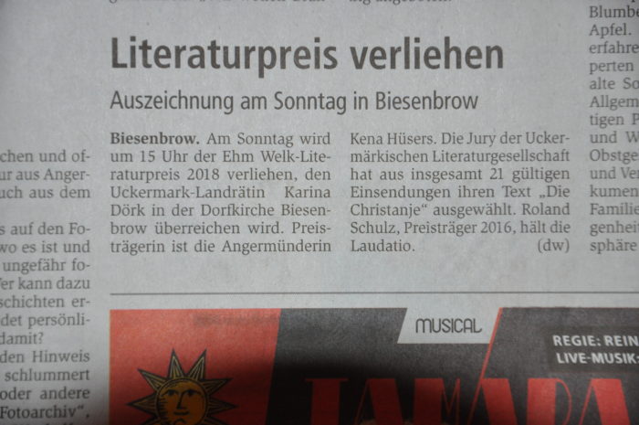 Verleihung in Biesenbrow