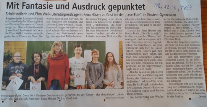 Literaturwettbewerb am Einstein-Gymnasium