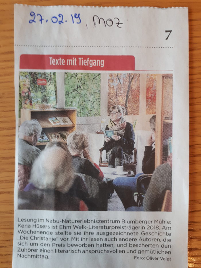 Ehm Welk-Literaturpreis, Lesung in Angermünde