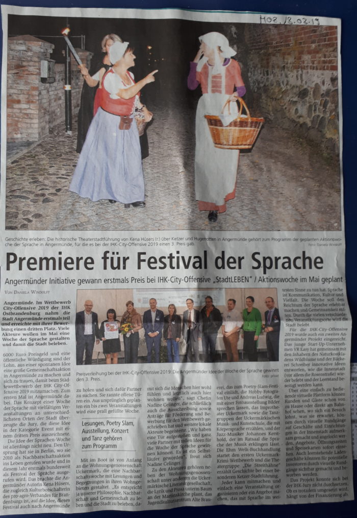 Kena Hüsers bringt die Sprachwoche in die Uckermark