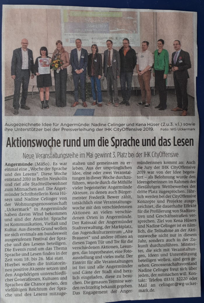 Autorin Kena Hüsers bringt Sprachwoche nach Angermünde